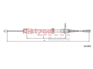 METZGER 10.9463 trosas, stovėjimo stabdys 
 Stabdžių sistema -> Valdymo svirtys/trosai
204 420 0985, 204 420 2585