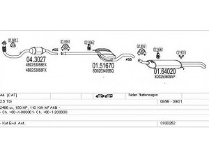 MTS C020252000623 išmetimo sistema 
 Išmetimo sistema -> Išmetimo sistema, visa