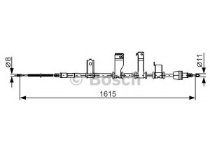 BOSCH 1 987 482 349 trosas, stovėjimo stabdys 
 Stabdžių sistema -> Valdymo svirtys/trosai
597601J000, 597601J300