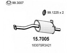 ASSO 15.7005 galinis duslintuvas 
 Išmetimo sistema -> Duslintuvas
18030SR3A20, 18030SR3A21, 18031SR3505
