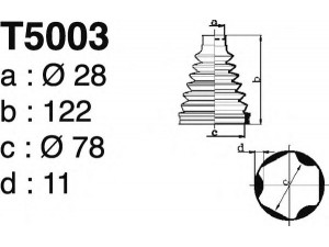 DEPA T5003 gofruotoji membrana, kardaninis velenas 
 Ratų pavara -> Gofruotoji membrana
46308240