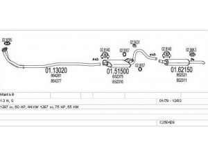 MTS C250429005611 išmetimo sistema 
 Išmetimo sistema -> Išmetimo sistema, visa