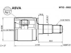 ASVA MTID-5002 jungčių komplektas, kardaninis velenas 
 Ratų pavara -> Sujungimai/komplektas
MR165860, MR350586