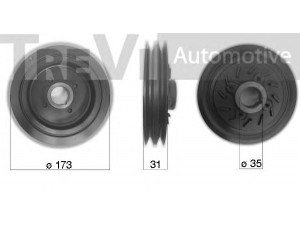 TREVI AUTOMOTIVE PC1267 skriemulys, alkūninis velenas 
 Diržinė pavara -> Dirželio skriemulys
MD110165, MD376609