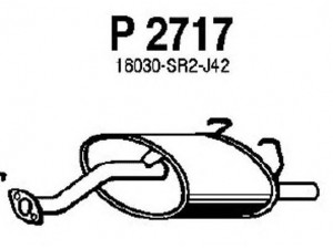 FENNO P2717 galinis duslintuvas 
 Išmetimo sistema -> Duslintuvas
18030-SR2506, 18030-SR2J40, 18307-SR2J42