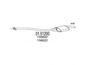 MTS 01.51200 vidurinis duslintuvas 
 Išmetimo sistema -> Duslintuvas
1154900421, 1154900515, 1154902221