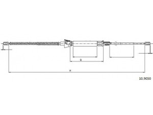 CABOR 10.9050 trosas, stovėjimo stabdys 
 Stabdžių sistema -> Valdymo svirtys/trosai
6Q7609721B, 6Q7609721D