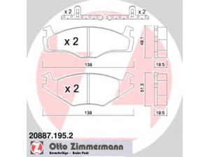 ZIMMERMANN 20887.195.2 stabdžių trinkelių rinkinys, diskinis stabdys 
 Techninės priežiūros dalys -> Papildomas remontas
110 698 151 A, 171 698 151 F, 171 698 151 G