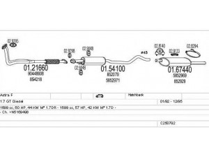 MTS C250792006905 išmetimo sistema 
 Išmetimo sistema -> Išmetimo sistema, visa