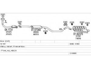 MTS C110635008825 išmetimo sistema 
 Išmetimo sistema -> Išmetimo sistema, visa