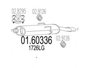 MTS 01.60336 galinis duslintuvas 
 Išmetimo sistema -> Duslintuvas
1726LG