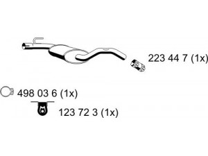 ERNST 142212 vidurinis duslintuvas 
 Išmetimo sistema -> Duslintuvas
1H9 253 409, 1H9 253 409 A, 1H9 253 409 H
