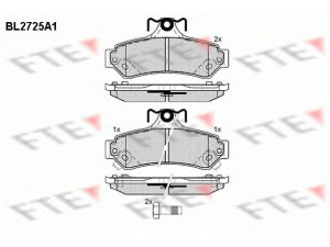 FTE BL2725A1 stabdžių trinkelių rinkinys, diskinis stabdys 
 Techninės priežiūros dalys -> Papildomas remontas
04466-06080