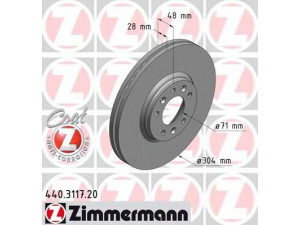 ZIMMERMANN 440.3117.20 stabdžių diskas 
 Stabdžių sistema -> Diskinis stabdys -> Stabdžių diskas
94675 48587, 94675 48588, 4249.24