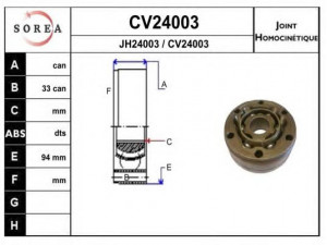 EAI CV24003K jungčių komplektas, kardaninis velenas 
 Ratų pavara -> Sujungimai/komplektas