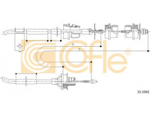 COFLE 15.1042 sankabos trosas 
 Dviratė transporto priemonės -> Kabeliai ir tachometro velenaai -> Sankabos trosas
96137579