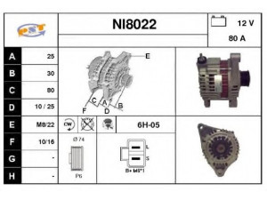 SNRA NI8022 kintamosios srovės generatorius 
 Elektros įranga -> Kint. sr. generatorius/dalys -> Kintamosios srovės generatorius
A2T13894, 231000C001, 2310064J00