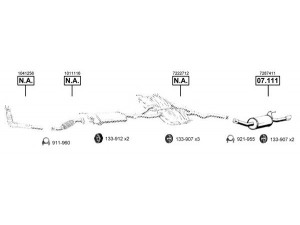 ASMET FO074550 išmetimo sistema 
 Išmetimo sistema -> Išmetimo sistema, visa