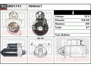 DELCO REMY DRS1741 starteris 
 Elektros įranga -> Starterio sistema -> Starteris
310003, 7700569256, 7700569257