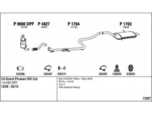FENNO CI807 išmetimo sistema 
 Išmetimo sistema -> Išmetimo sistema, visa