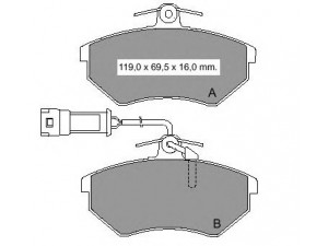 VEMA 833101 stabdžių trinkelių rinkinys, diskinis stabdys
443398151F, 443698151F, 443698151J