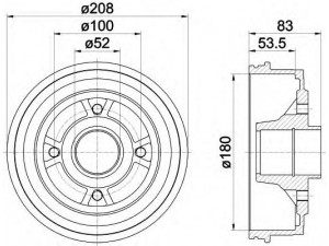HELLA 8DT 355 301-261 stabdžių būgnas 
 Stabdžių sistema -> Būgninis stabdys -> Stabdžių būgnas
424719, 7700752363, 7700783030