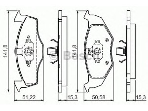 BOSCH 0 986 495 010 stabdžių trinkelių rinkinys, diskinis stabdys
1H0 698 151 B