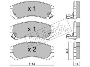 fri.tech. 239.1 stabdžių trinkelių rinkinys, diskinis stabdys 
 Techninės priežiūros dalys -> Papildomas remontas
41060-58A86, 41060-76A87, 55200-62810