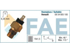 FAE 35040 temperatūros jungiklis, aušinimo skysčio įspėjimo lemputė 
 Aušinimo sistema -> Siuntimo blokas, aušinimo skysčio temperatūra
08 54 805 100, 6058