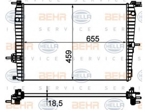 HELLA 8MK 376 756-591 radiatorius, variklio aušinimas 
 Aušinimo sistema -> Radiatorius/alyvos aušintuvas -> Radiatorius/dalys
21 41 000 67R