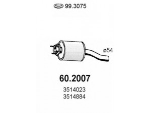 ASSO 60.2007 priekinis duslintuvas 
 Išmetimo sistema -> Duslintuvas
1357071, 3514023, 35140235, 3514884