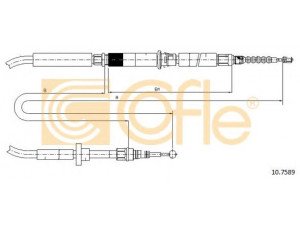 COFLE 10.7589 trosas, stovėjimo stabdys 
 Stabdžių sistema -> Valdymo svirtys/trosai
4B0609721AD, 4B0609721N, 4B0609721S