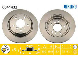 GIRLING 6041432 stabdžių diskas 
 Stabdžių sistema -> Diskinis stabdys -> Stabdžių diskas
34211156730, 34211159659, 34211165265