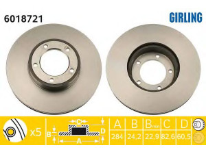 GIRLING 6018721 stabdžių diskas 
 Stabdžių sistema -> Diskinis stabdys -> Stabdžių diskas
C32764, C41942, CAC2647, JLM727