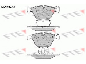 FTE BL1797A2 stabdžių trinkelių rinkinys, diskinis stabdys 
 Techninės priežiūros dalys -> Papildomas remontas
34 11 2 283 865, 34 11 6 753 668
