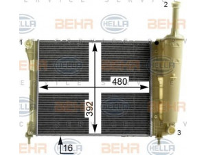 HELLA 8MK 376 900-221 radiatorius, variklio aušinimas 
 Aušinimo sistema -> Radiatorius/alyvos aušintuvas -> Radiatorius/dalys
51892709, 51939068
