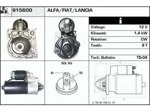 EDR 915600 starteris 
 Elektros įranga -> Starterio sistema -> Starteris
195100503000, 60512847, 605128470