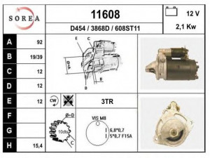 EAI 11608 starteris 
 Elektros įranga -> Starterio sistema -> Starteris
GEU420