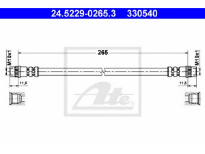 ATE 24.5229-0265.3 stabdžių žarnelė 
 Stabdžių sistema -> Stabdžių žarnelės
96 075 425, 77 00 804 814, 77 00 834 863