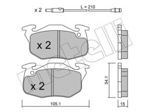 METELLI 22-0037-3 stabdžių trinkelių rinkinys, diskinis stabdys 
 Techninės priežiūros dalys -> Papildomas remontas