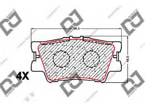 DJ PARTS BP1638 stabdžių trinkelių rinkinys, diskinis stabdys 
 Techninės priežiūros dalys -> Papildomas remontas
04466-06090, 04466-06100, 04466-33160