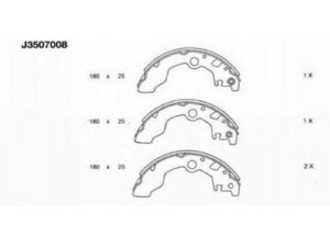 NIPPARTS J3507008 stabdžių trinkelių komplektas 
 Techninės priežiūros dalys -> Papildomas remontas
26214-KA010, 26214-KA020, 26214-KA030