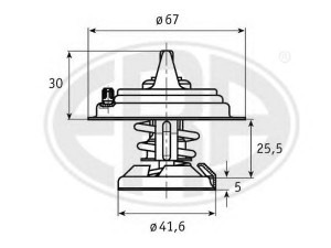 ERA 350128 termostatas, aušinimo skystis 
 Aušinimo sistema -> Termostatas/tarpiklis -> Thermostat
004 203 09 75, 004 203 10 75, 601 200 00 15