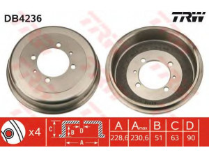 TRW DB4236 stabdžių būgnas 
 Stabdžių sistema -> Būgninis stabdys -> Stabdžių būgnas
5841134000