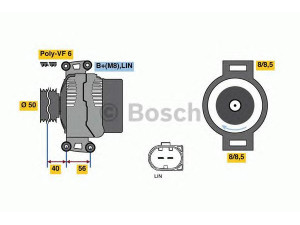 BOSCH 0 986 048 450 kintamosios srovės generatorius 
 Elektros įranga -> Kint. sr. generatorius/dalys -> Kintamosios srovės generatorius
013 154 90 02, 013 154 90 02 80