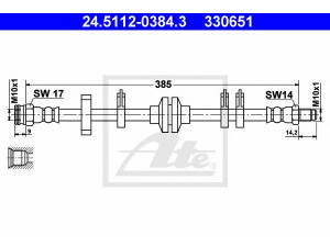 ATE 24.5112-0384.3 stabdžių žarnelė 
 Stabdžių sistema -> Stabdžių žarnelės
7609087, 7655156, 82468102