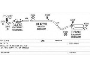 MTS C380419001605 išmetimo sistema 
 Išmetimo sistema -> Išmetimo sistema, visa
