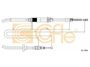 COFLE 10.7484 trosas, stovėjimo stabdys 
 Stabdžių sistema -> Valdymo svirtys/trosai
3B0609721AA, 3B0609721K