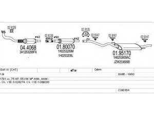 MTS C380164002967 išmetimo sistema 
 Išmetimo sistema -> Išmetimo sistema, visa
