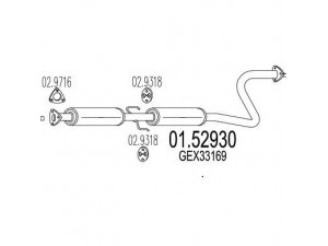 MTS 01.52930 vidurinis duslintuvas 
 Išmetimo sistema -> Duslintuvas
GEX33169